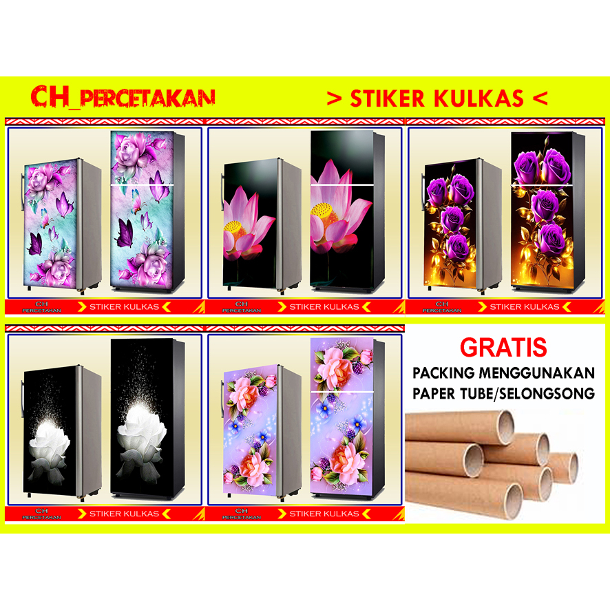 STIKER KULKAS 1PINTU, STIKER KULKAS 2PINTU, STIKER PINTU TOILET