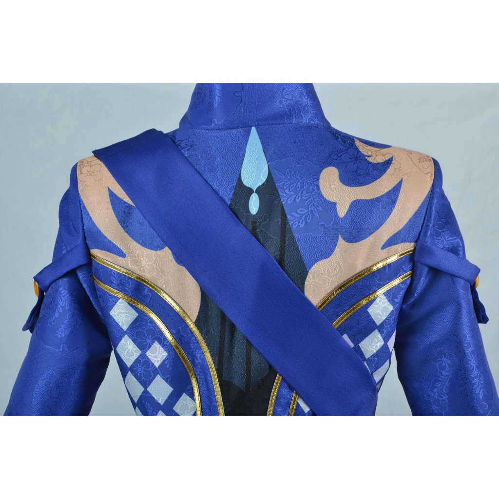 Game Genshin Impact Focalors Cosplay Costume Fontaine God of Justice Blue Pants Uniform Vision Hat Hydro Full Set for Women