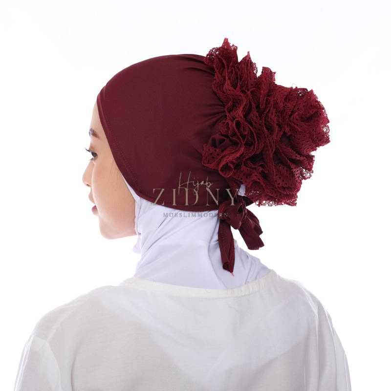 dalaman hijab inner scrunchie renda turkey