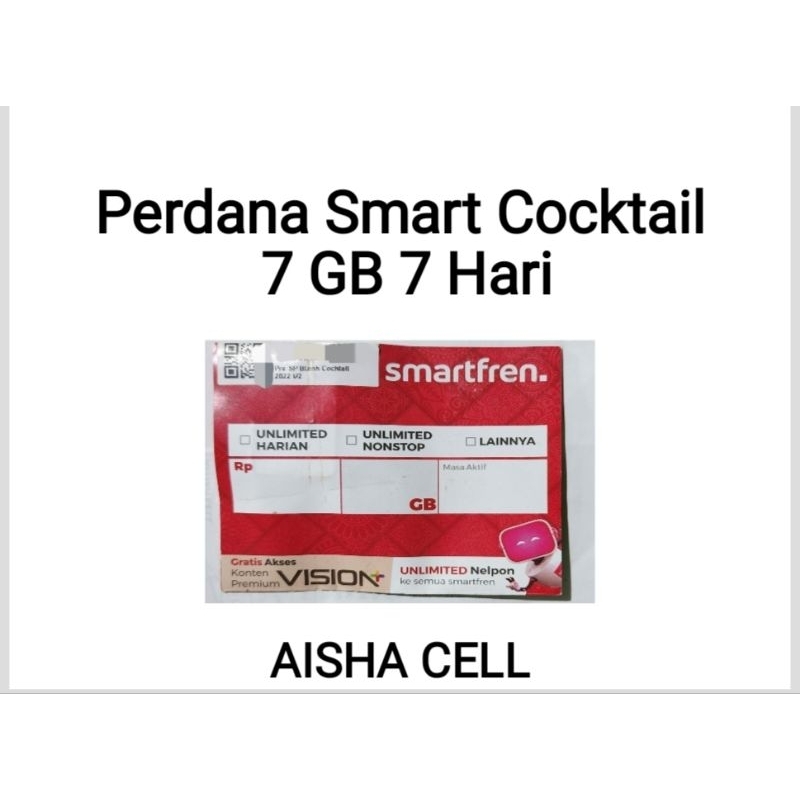 PERDANA Smartfren Cocktail 7 GB 7 Hari