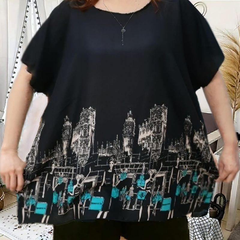 baju jumbo wanita atasan bigsize wanita LD 143 cm blouse jumbo bahan crinkle airflow kwalitas premium