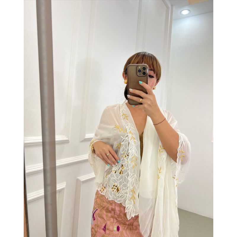 Kain kebaya bordir motif campur