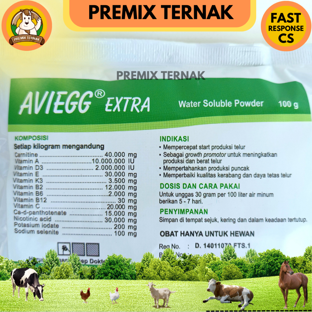 AVIEGG EXTRA 100 gr - Multivitamin Egg Stimulant Pemacu Produksi Telur Ayam dan bebek