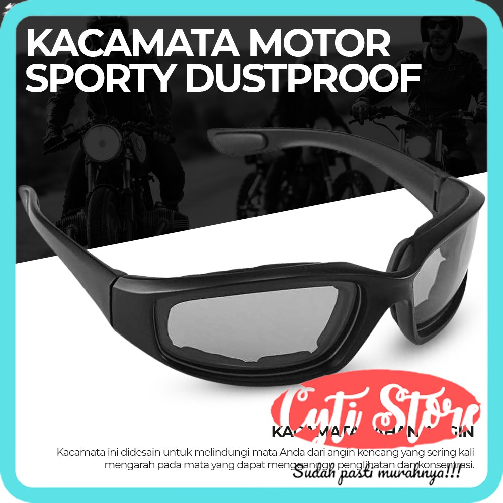Kacamata Sepeda Motor Sporty Anti Debu - Z5401 - Black