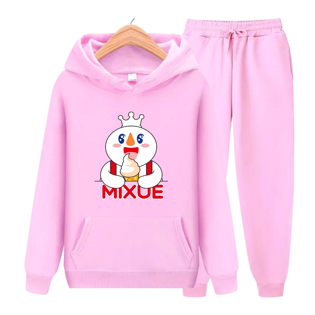 MIXUE ICE CREAM Sweater Hoodie Anak Atasan Dan Setelan Usia 4-14Tahun Bisa Bayar Ditempat COD