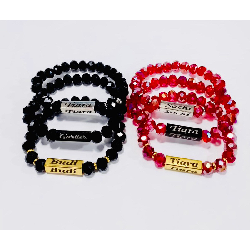 gelang kristal titanium grafit namamu