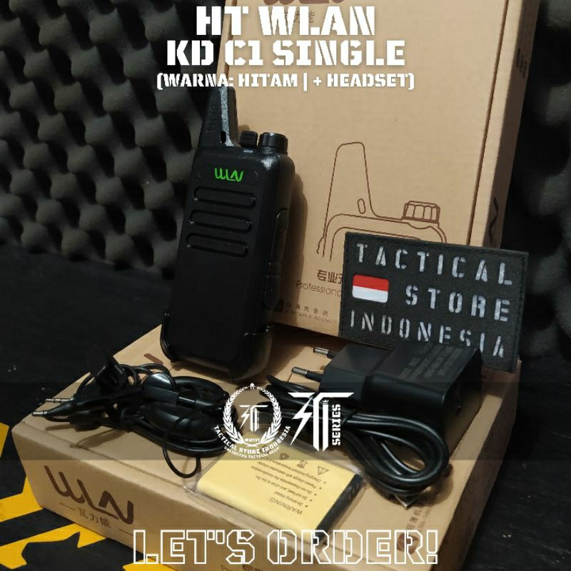 HT WLAN / HANDY TALKIE WLN KD C-1 SINGLE + BONUS HEADSET HT - HITAM