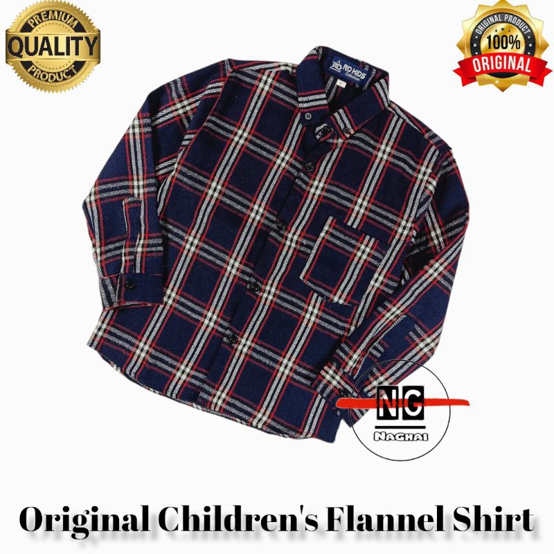 Baju Kemeja Flanel Anak Laki-laki / Perempuan  Lengan Panjang Usia 3-12 Tahun