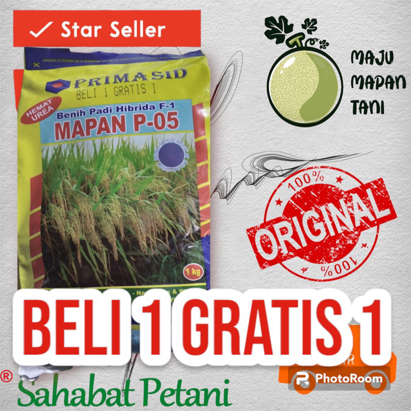 BELI 1 GRATIS 1 Benih Bibit Padi/Pari Hibrida Mapan 05 F1 100% Original Primasid
