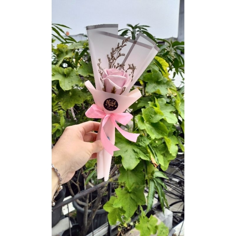 BUKET BUNGA SABUN 1 TANGKAI /SINGLE BOUQUET/BUKET BUNGA MAWAR