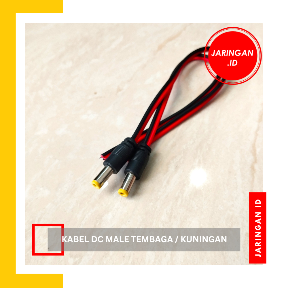 KABEL DC MALE DAN FEMALE TEMBAGA  KUNINGAN