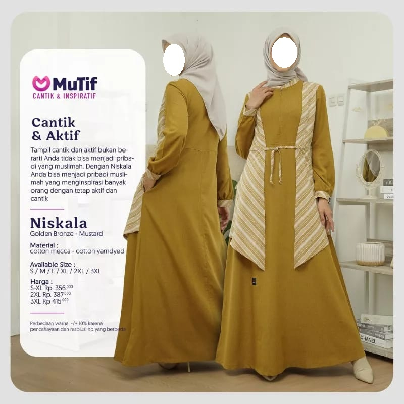 GAMIS NISKALA BY MUTIF/GAMIS MUTIF ORIGINAL 100%/GAMIS TERBARU 2023