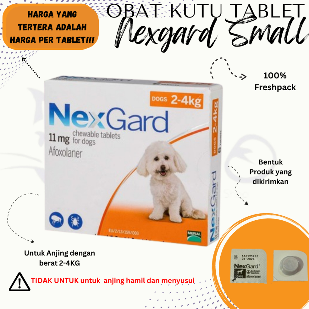 FRESHPACK nexgard dog size small 2 - 4 kg anjing s obat kutu demodex cacing