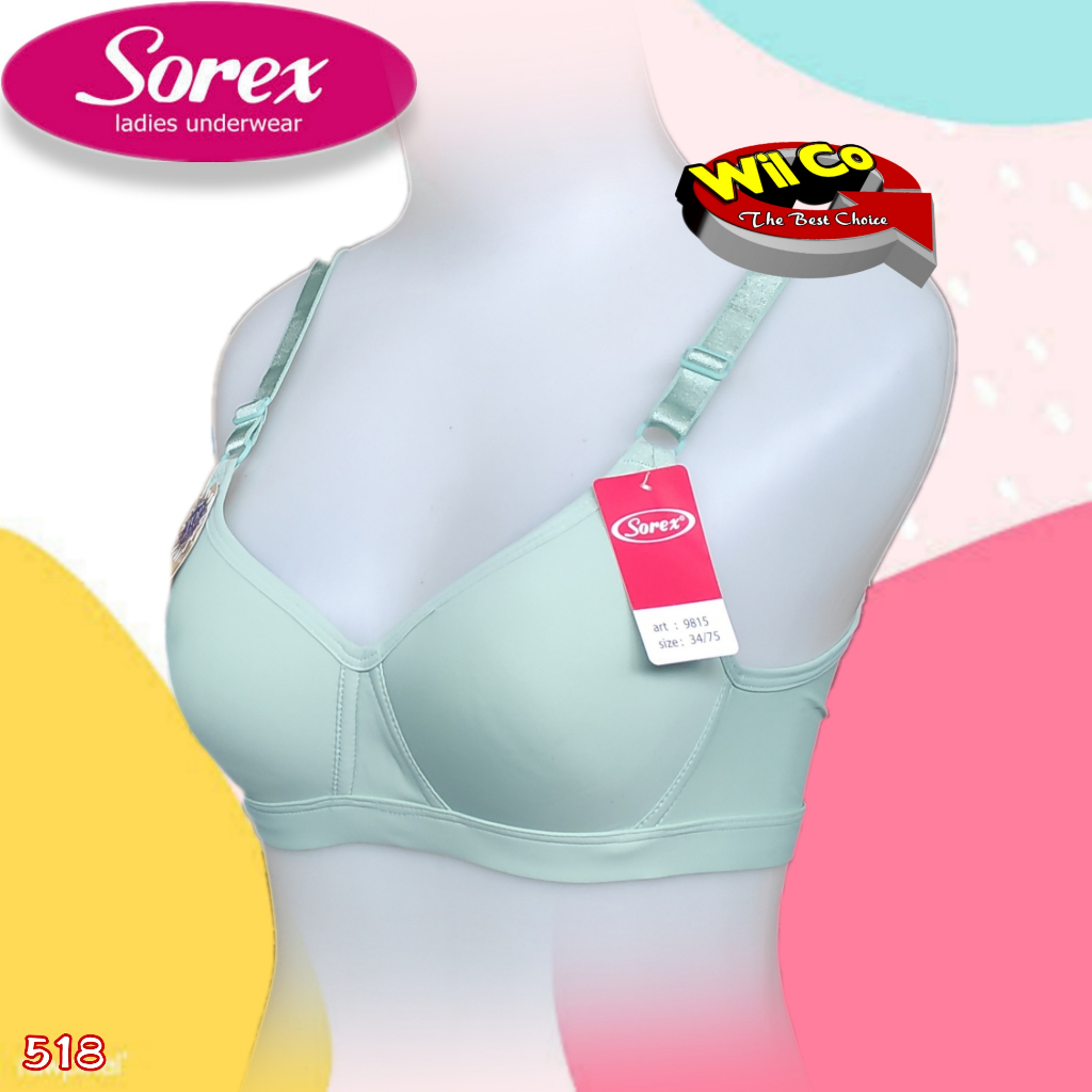 K518 - BRA WANITA SOREX SILKY SOFT BUSA TIPIS TANPA KAWAT KAIT 3 CUP B SIZE 34 - 40