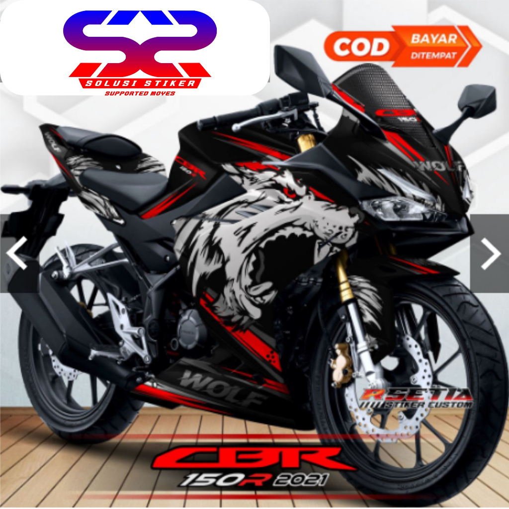 [COD] BAYAR DI TEMPAT Stiker Decal CBR 150R 2021 Motif Wolf Merah FullBody Decal CBR 150R FullBody