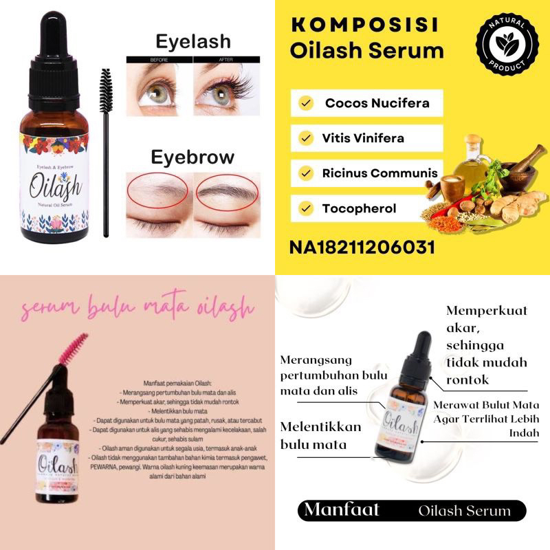 bgskinbukittinggi- ‼️Oilash ORIGINAL ‼️Serum Bulu Mata Alis Pemanjang dan Penumbuh / Serum Bulumata