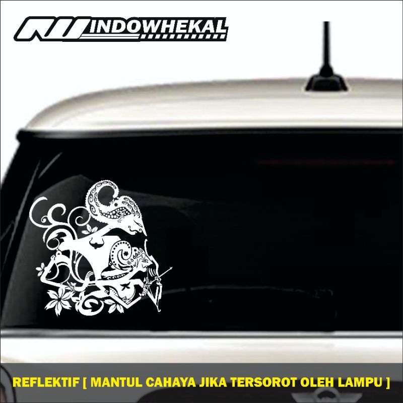 STIKER CUTTING WAYANG ARJUNA DAN SRIKANDI [ REFLEKTIF ]