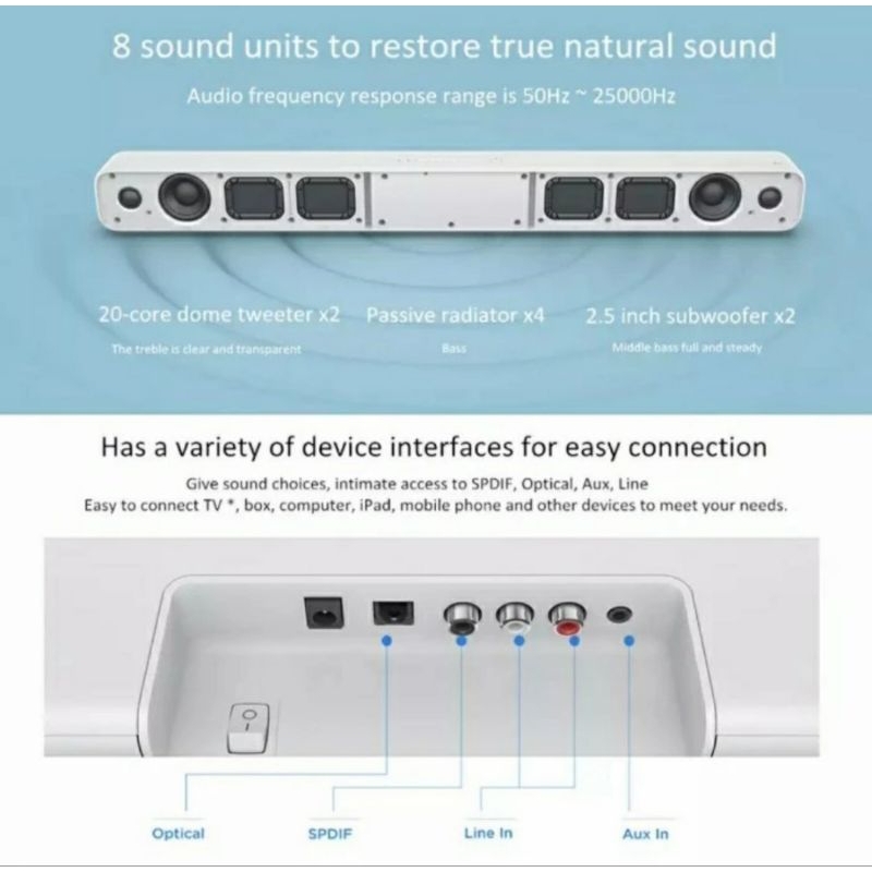 MI SOUNDBAR 8 SPEAKER WIRELESS BLUETOOTH