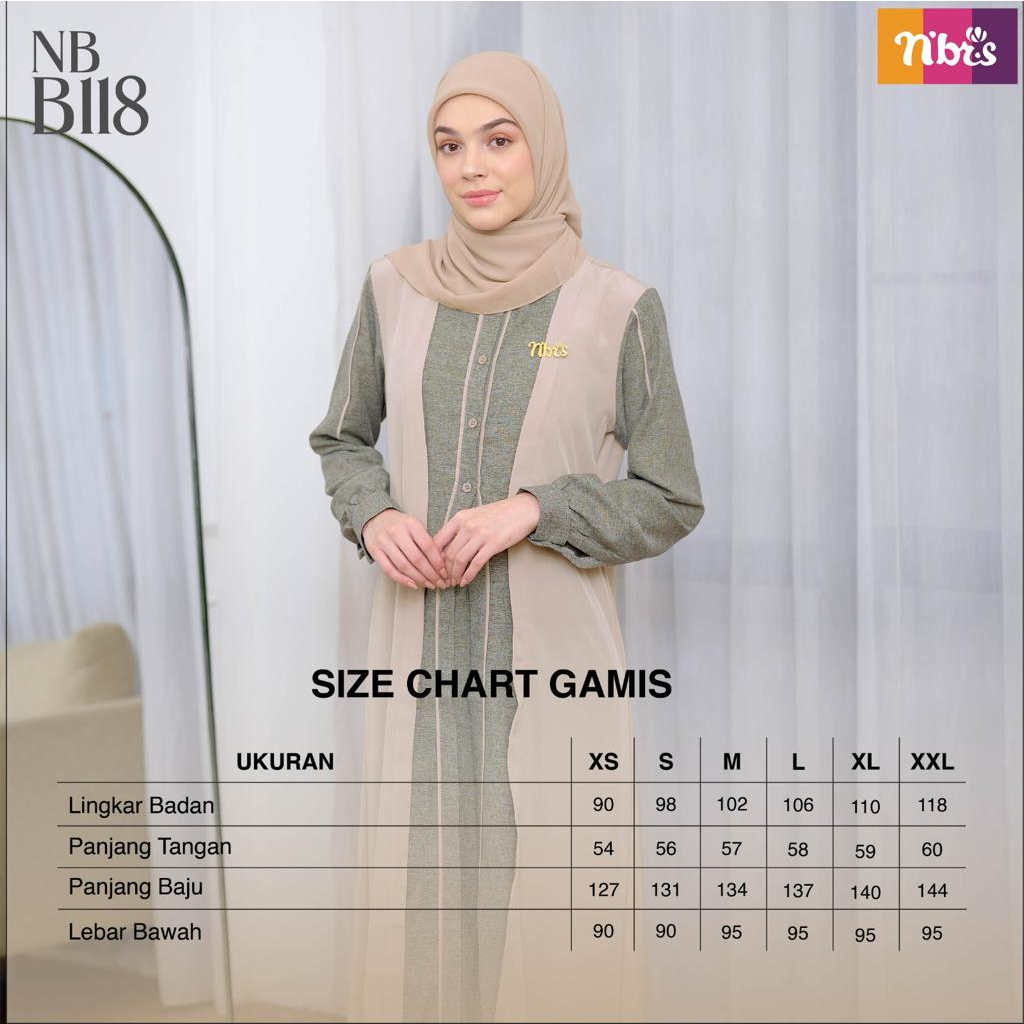 Nibras Gamis NB B118 Bahan Celio mix Carina Fashion Muslimah Simpel by Nibras bisa COD