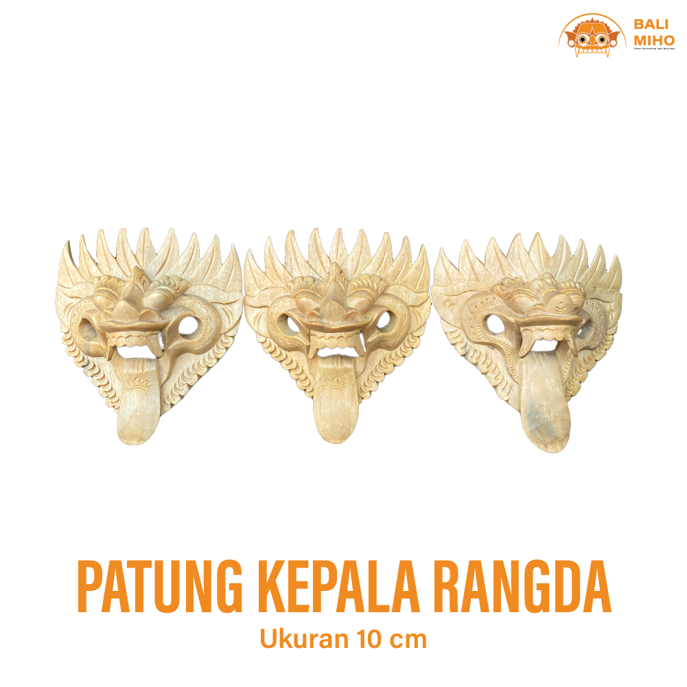 Patung Topeng Rangda Mini - Topeng Leak Mini -Rangda Kayu - Tapel Leak - PajanganRangda - Leak Bali 