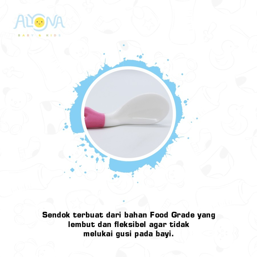 Ktmstore Feeding Spoon 2 pc sendok makan bayi alat makan learning Alyona AL-006