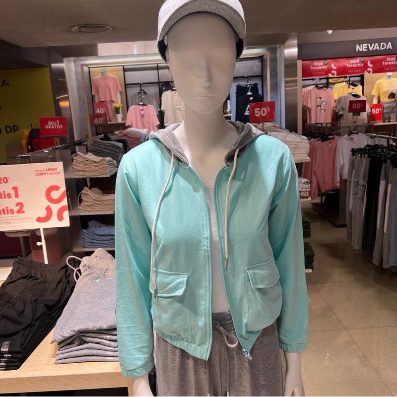 AMERICAN JEANS Jacket Hoodie Wanita Jade Green S - XL