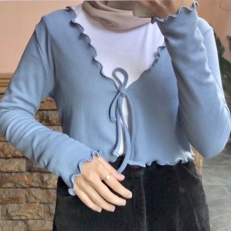 [PREMIUM] YURA CARDI CROP KNIT // KOREAN CARDI CROP // CARDI CROP KIWIL // CARDI KNIT IMPORT
