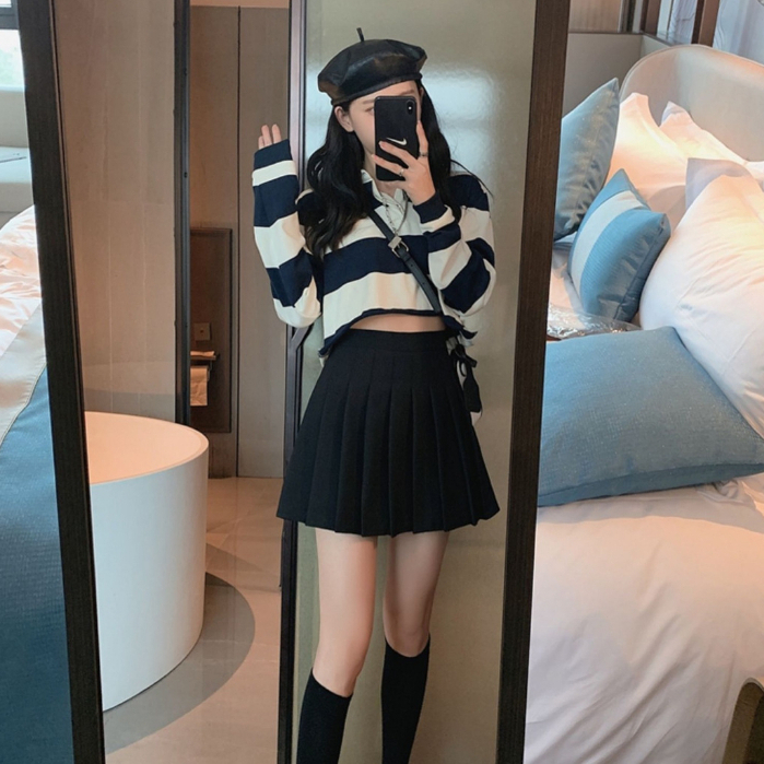 Skirt Mini Wanita Polos Rok Mini Pendek Korea Lipit Casual Skirt