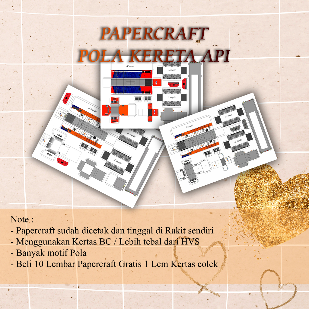 Papercraft Pola Kereta Api Indonesia / Mainan Edukatif Anak