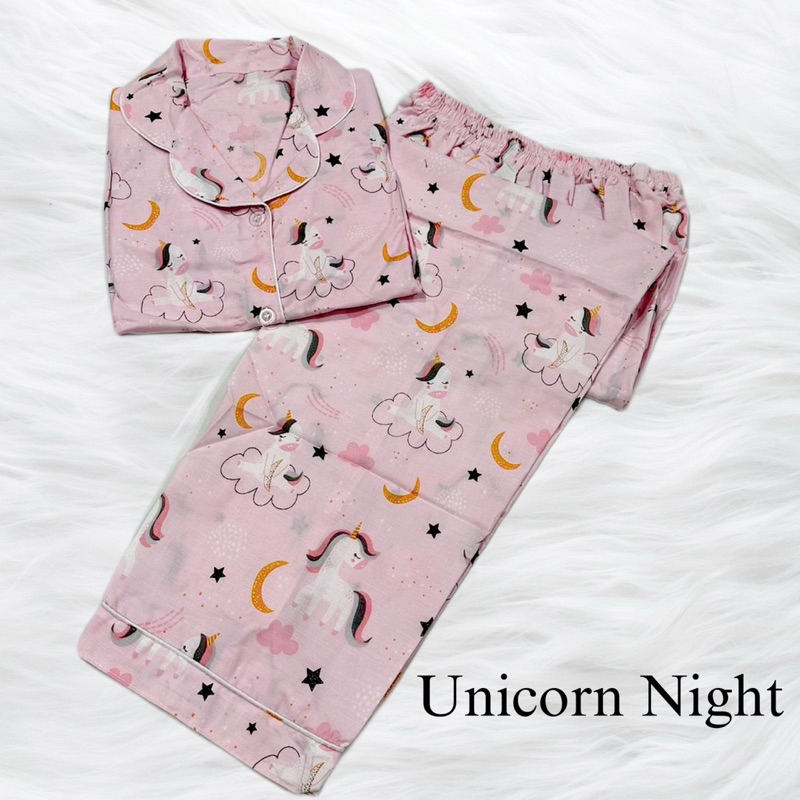 Unicorn-Night Pink Piyama bajutidur bisa couple mom kids and family