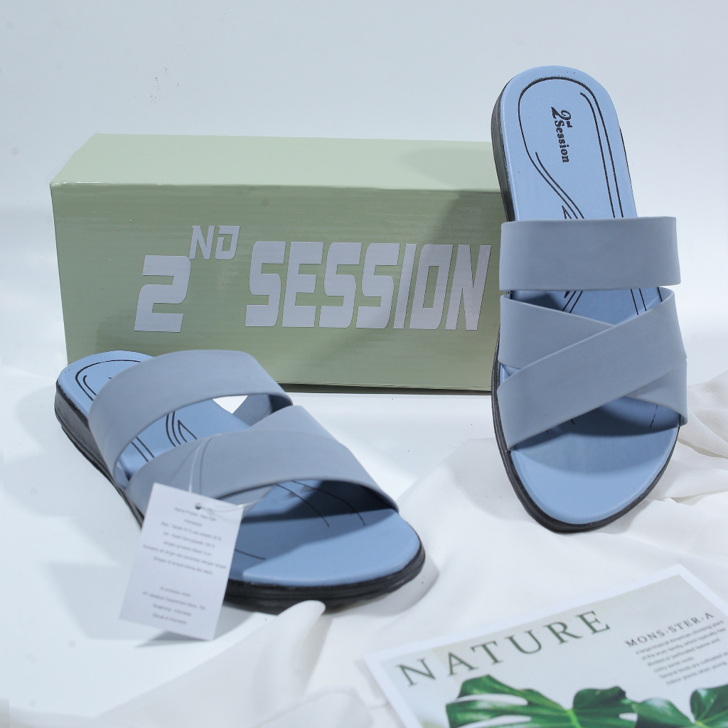 Sandal wanita terbaru/Sandal flat conexion/Sandal 2nd Session hak/Sandal Cewek Second Session elegand