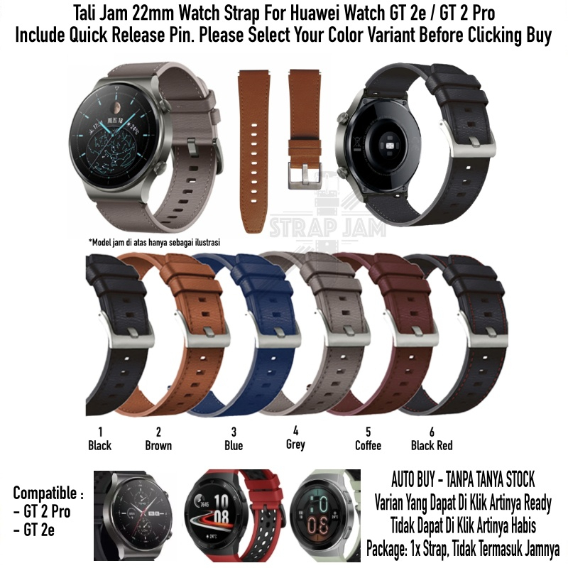 ZGT Tali Jam Huawei Watch GT 2 Pro / GT2 Pro / GT 2e - Strap 22mm Leather Kulit Quick Release