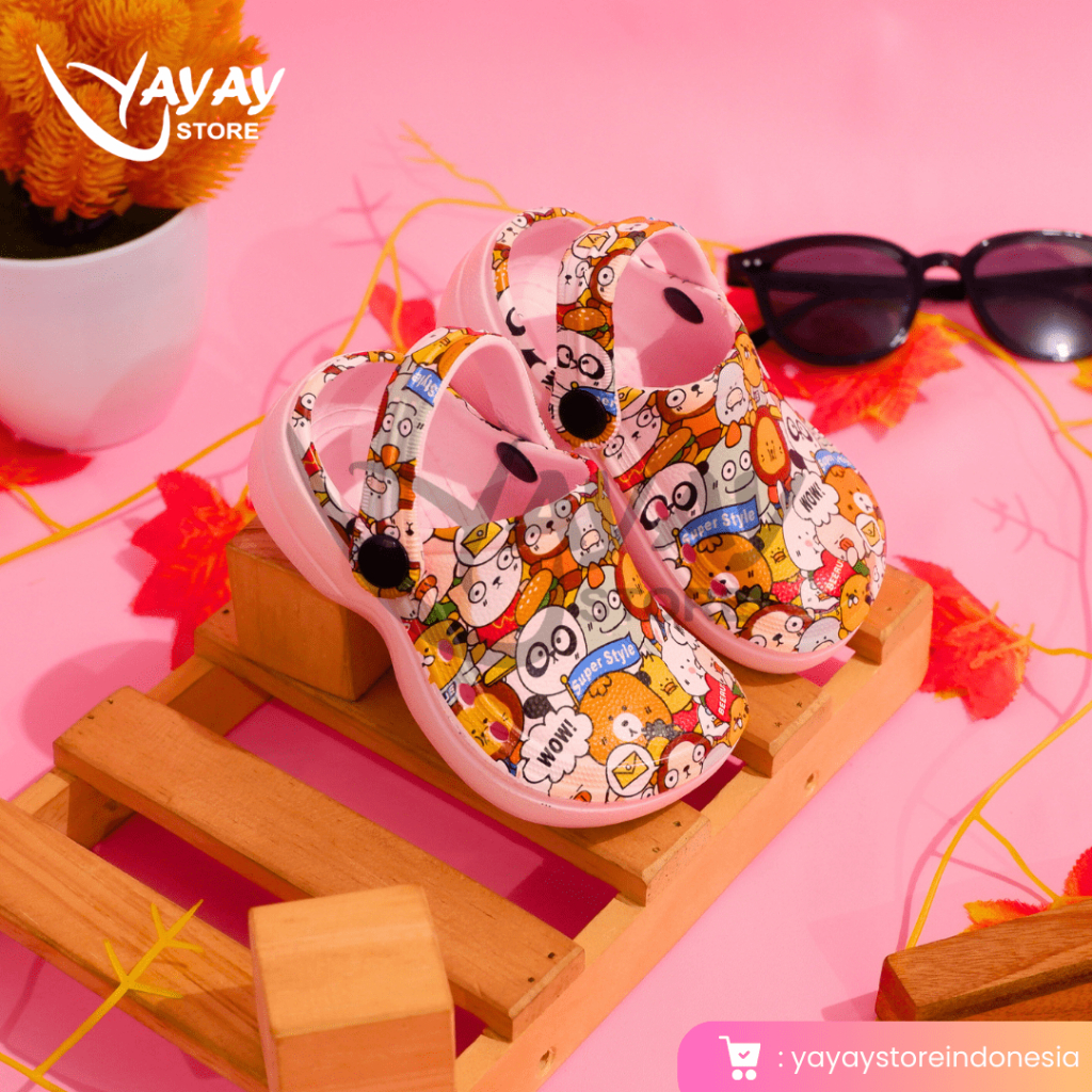 Sendal Kodok Anak Printing Size 23 s/d 27 / Sendal Kodok Anak karakter/ Sendal Kodok Anak Lucu