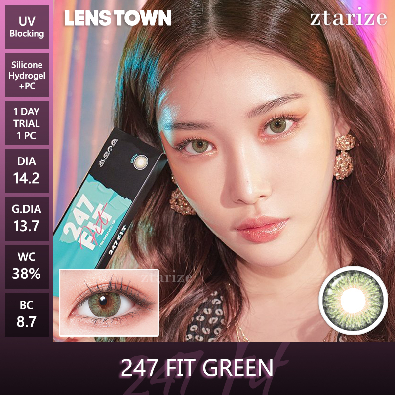 ztarize - Ready Stock - Trial LENSTOWN 🇰🇷 247 Fit Green 1 Day Daily Soft Contact Lens 1 Pc LENSTOWN 