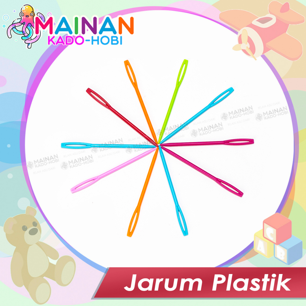 MAINAN SENSORIK MOTORIK MONTESSORI ANAK JARUM PLASTIK ALAT MENJAHIT