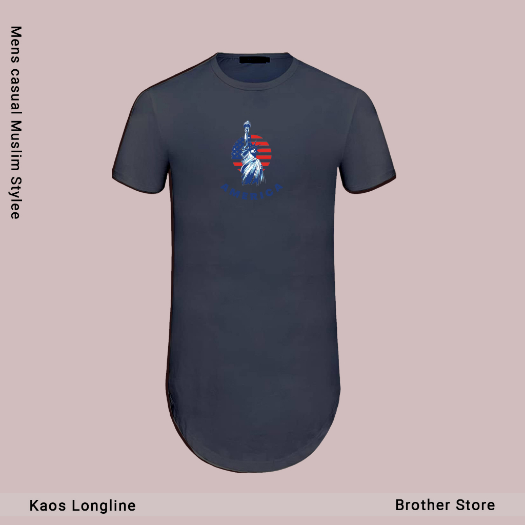 Koas Distro Longline - Koas Muslim Pria - Katun 24s Tebal - America Premium