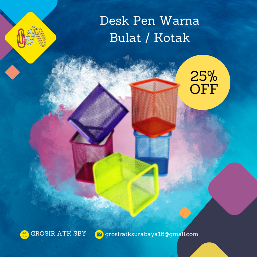 

Desk Pen Organizer / Tempat Pensil Model Kotak Warna