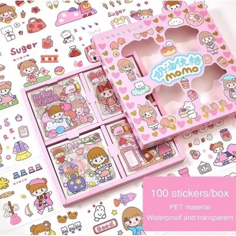 Stiker Anak 2D MOMO 100 Pc box kecil/besar