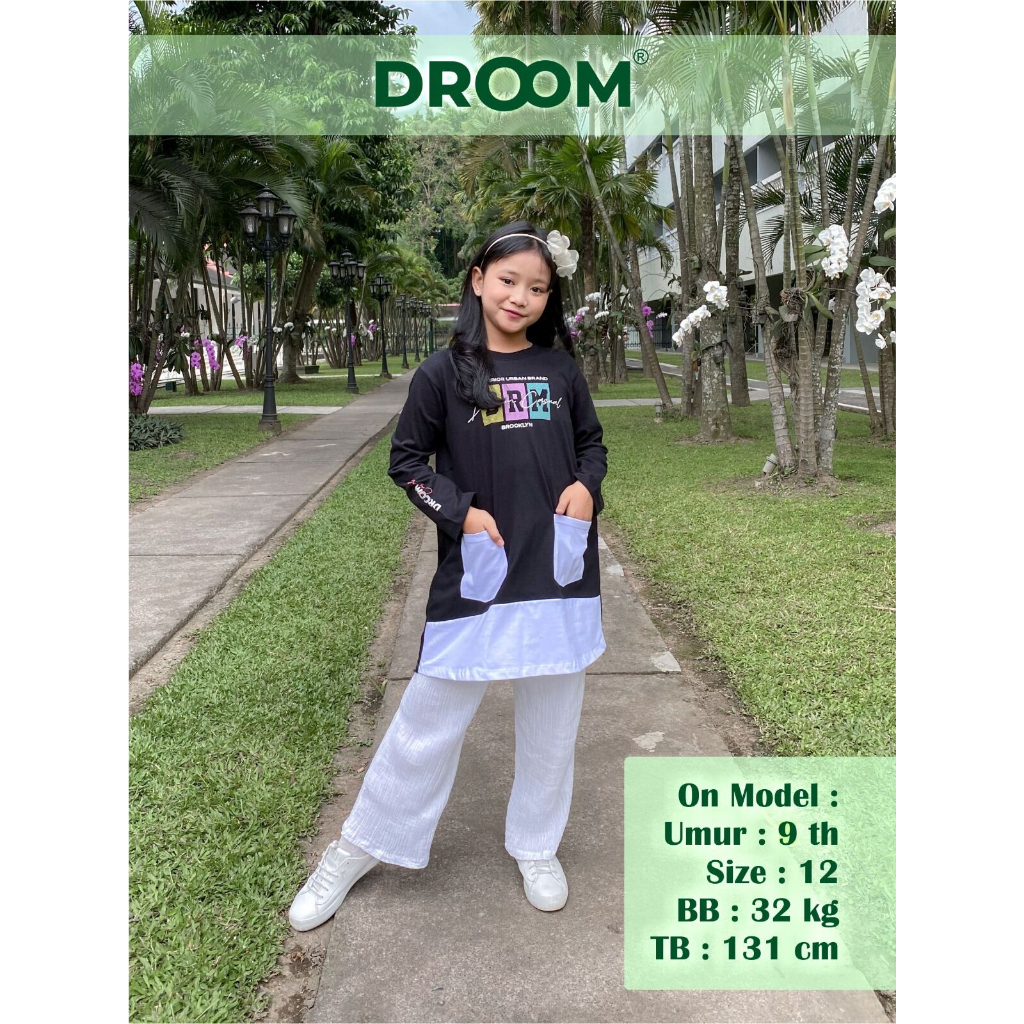 Kaos Tunik Lengan Panjang Anak Perempuan Tunik ColorBlock DROOM