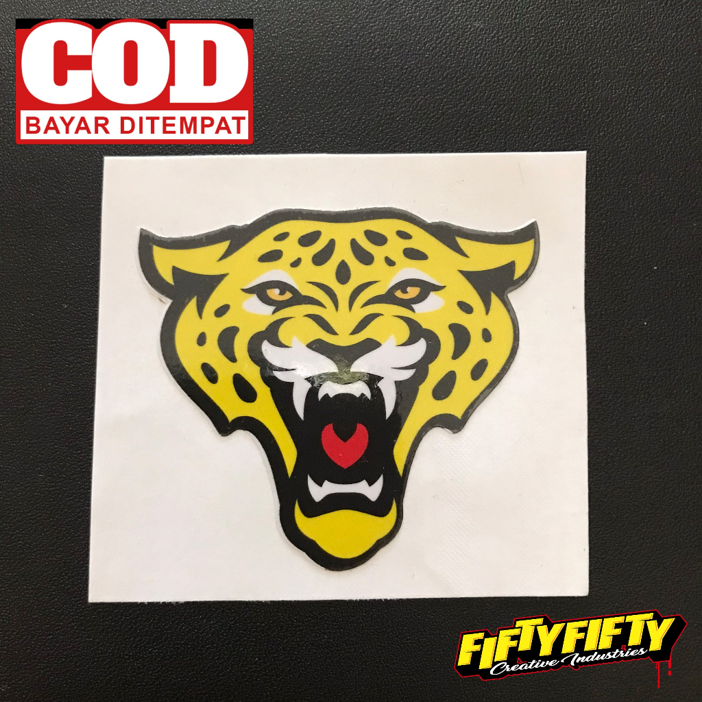 Stiker Print Cut HARIMAU Stiker Printing Laminasi Glossy Stiker Motor Mobil Helm Sudah Membentuk Pola Desain