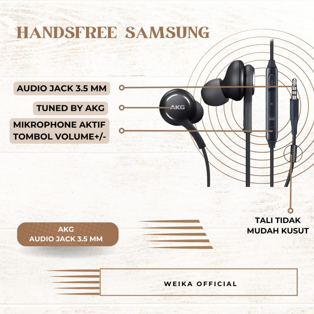 Handsfree SAMSUNG AKG Bass Audio Tipe C Audio Jack Headset Original