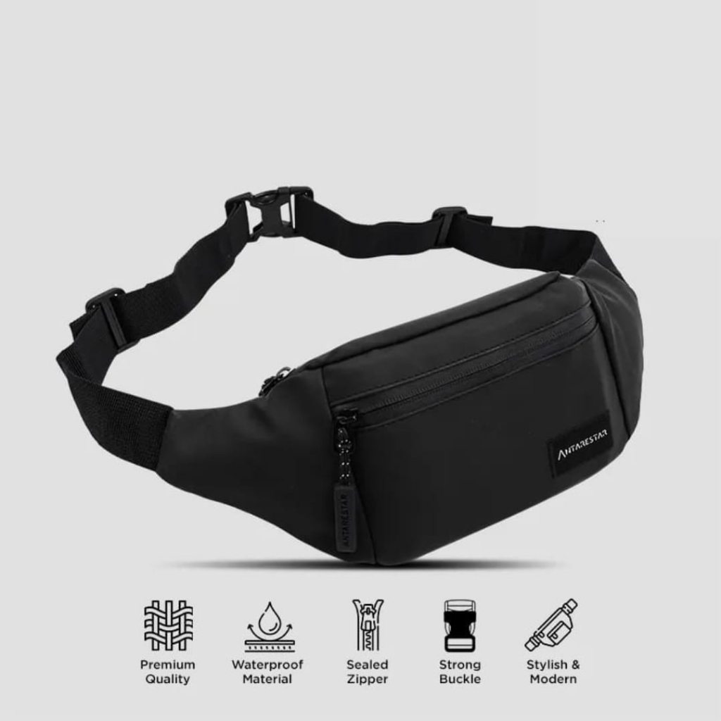 Tas Selempang Slempang Waistbag Pinggang Pria Cowok Distro Anti Air Waterproof Kecil R11