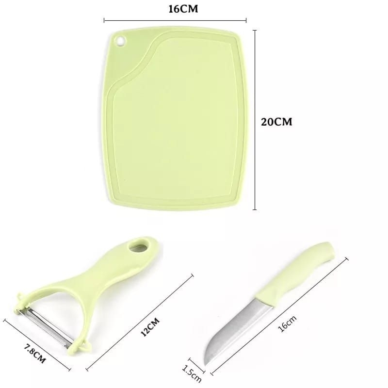 PISAU SET TALENAN STAINLESS 3IN1 PISAU PEELER KUPAS BUAH SAYUR ALAT KUPAS BUAH