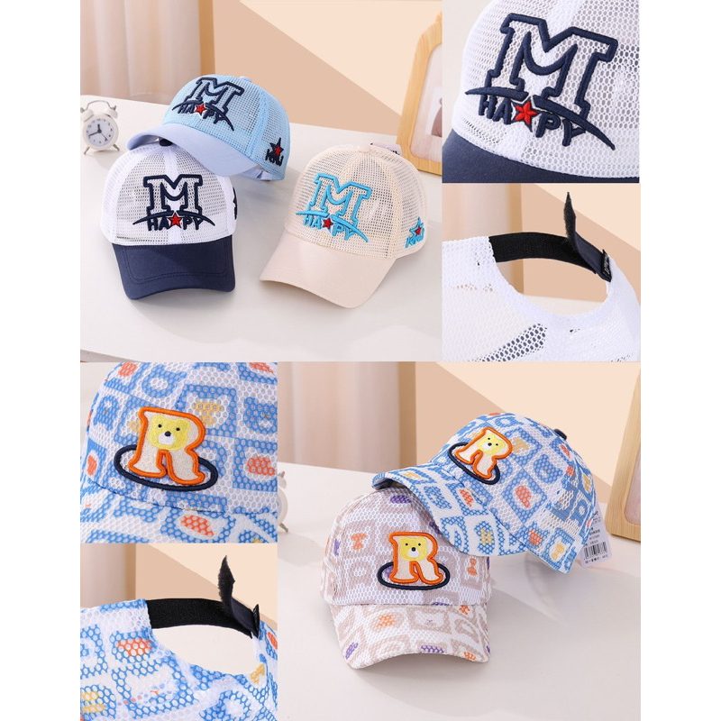 3-8 tahun Topi Baseball Anak Import Model Rbear dan Mhappy