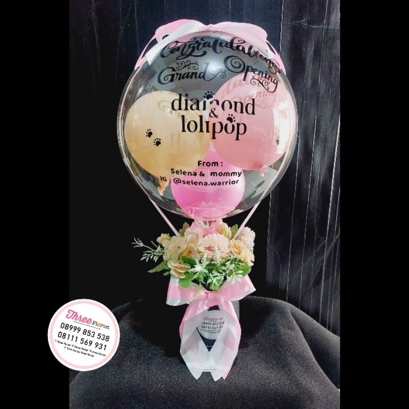 box bunga balon ucapan / bloom box balon / bunga balon artificial / gift balon bunga ucapan opening
