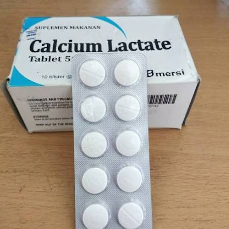 Calcium Lactate 500mg 1 Strip - Suplemen Penambah Kalsium