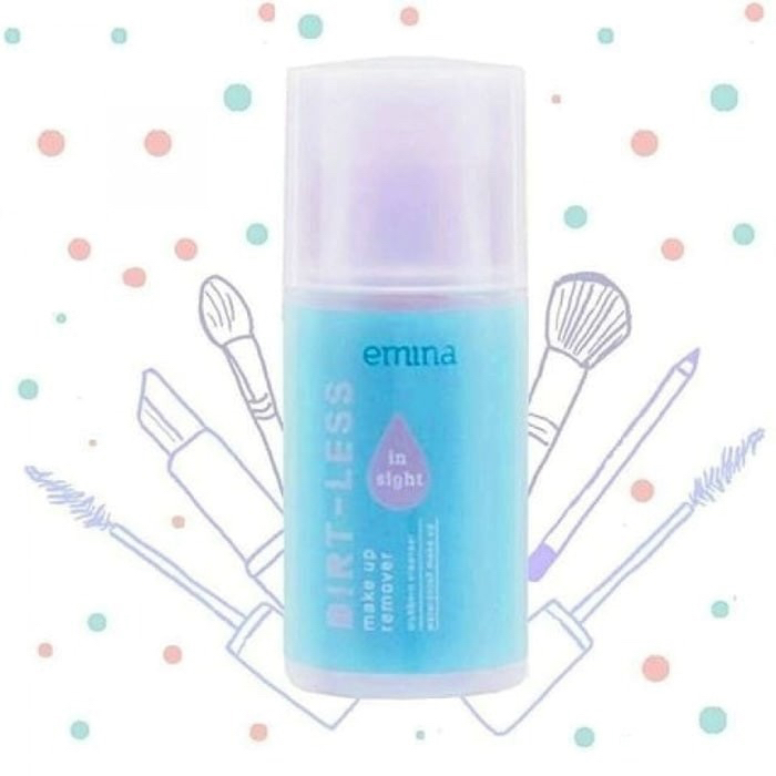 EMINA Dirt-Less Make Up Remover Indonesia / Pembersih Makeup 50ml / Stubborn Cleanser Waterproof Makeup In Sight / pH Balance Vit B3 Oil Control / For All Skin Type / Cleansing Cleanser Membersihkan Wajah Bersih Cerah / Cosmetic Makeup Face Make Up Series