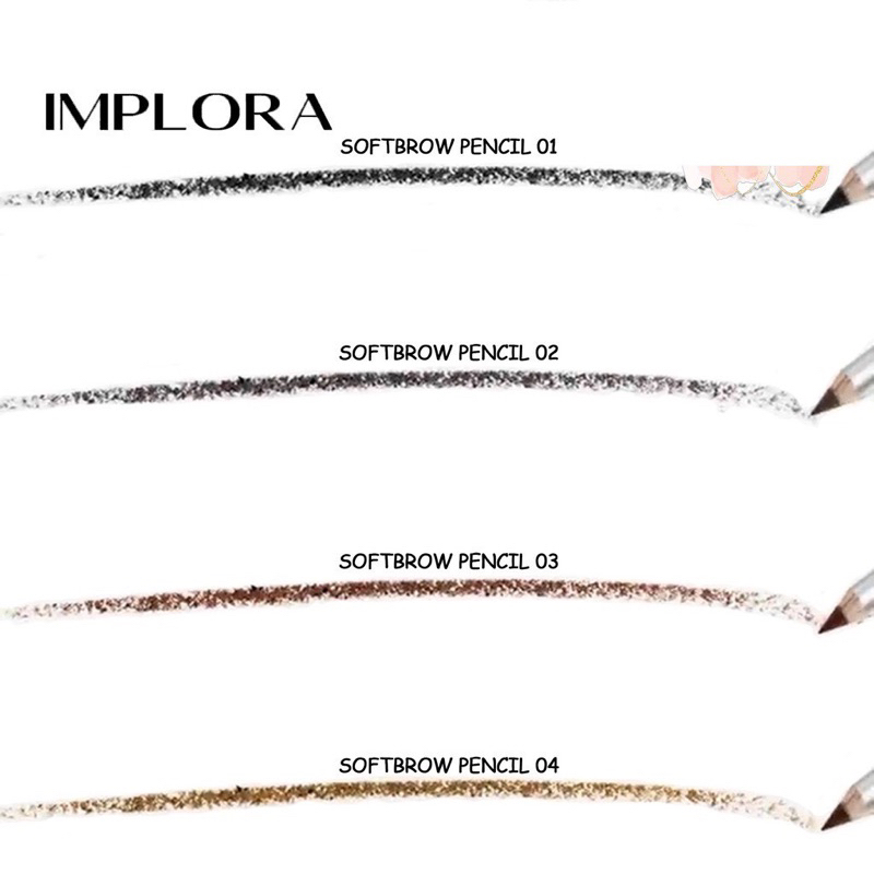 IMPLORA  - Pensil Alis Soft Brown New Eyebrow Pencil Eye Makeup 2 In 1 Tahan Lama Original Viral BPOM