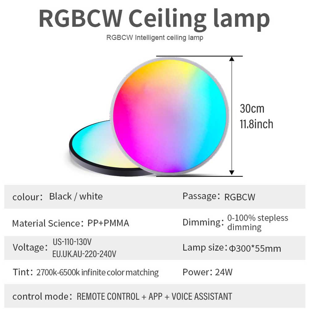 Moesdal Lampu Plafon Minimalis LED Smart Lamp RGBCW 240V 24W - XDD051