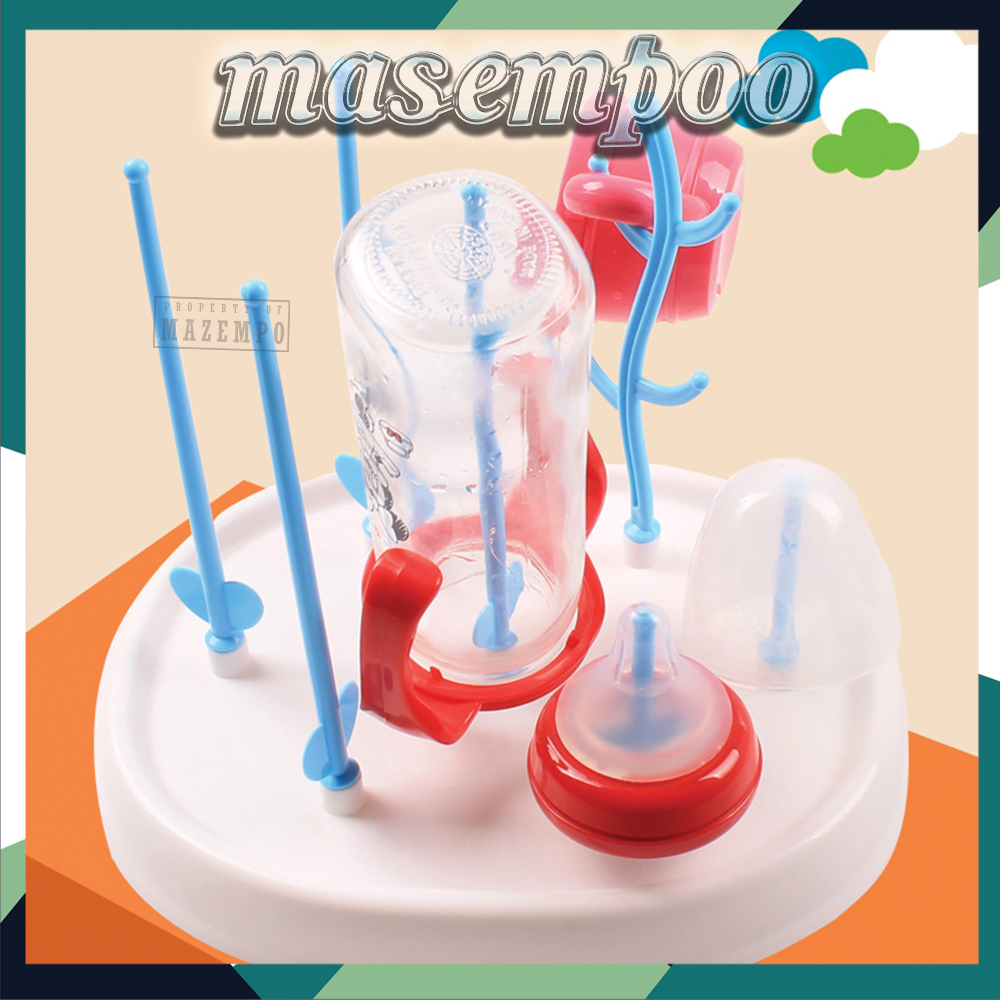Rak Pengering Botol susu bayi plastik Portable Biru Putih
